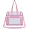 Clear Bag Clear Tote Bag Stadium Approved,Stadium Security Travel & Gym Clear Bag for Work (Pink)